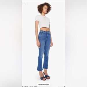 NWT MOTHER The Hustler Ankle Fray, 32